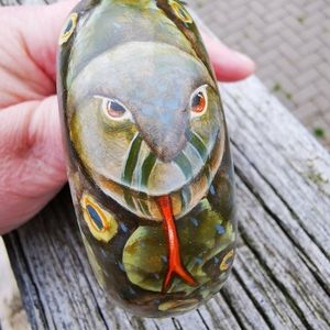 Hand-painted Wooden Snake Bangle Bracelet